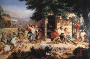 Nahl, Charles Christian Sunday Morning in the Mines Germany oil painting artist